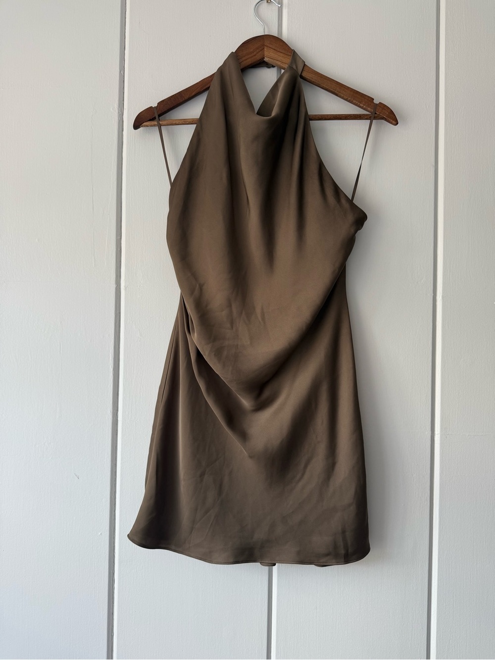 Aritzia Audience Satin Mini Halter Dress